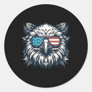 Bald Eagle Amerikaanse Verenigde Staten 4 juli Pat Ronde Sticker