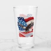 Bald Eagle & Amerikaanse vlag 4 juli Glas (Achterkant)