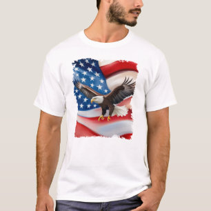 Bald Eagle & Amerikaanse vlag 4 juli T-shirt