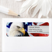 Bald Eagle Amerikaanse vlag retour adres label (Insitu)