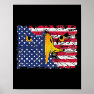 Bald Eagle Amerikaanse vlag USA 4 van juli Poster