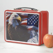 Bald Eagle an Statue of Liberty an American flag (In situ)