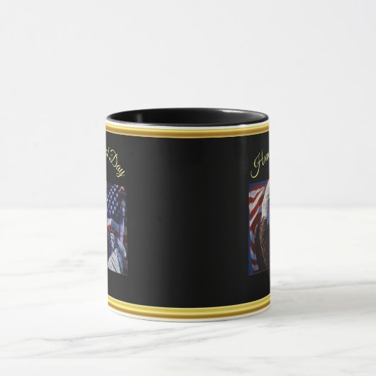 Bald Eagle an Statue of Liberty an American flag Mok (Midden)