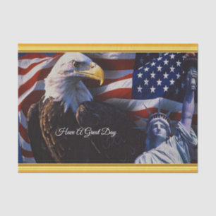 Bald Eagle an Statue of Liberty an American flag Tissuepapier