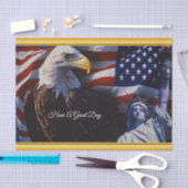 Bald Eagle an Statue of Liberty an American flag Tissuepapier (Craft)
