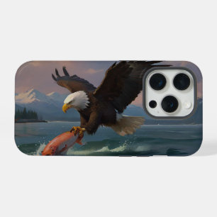 Bald Eagle attrape un Saumon à Dusk