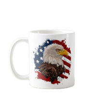 Bald Eagle avec USA Drapeau Patriotique Mug
