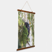 Bald Eagle baarst in Douglas Fir Hangend Wandkleed (Gebogen)