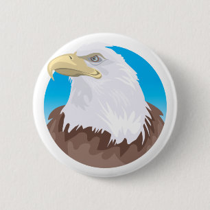 Bald Eagle Badge Ronde Button 5,7 Cm