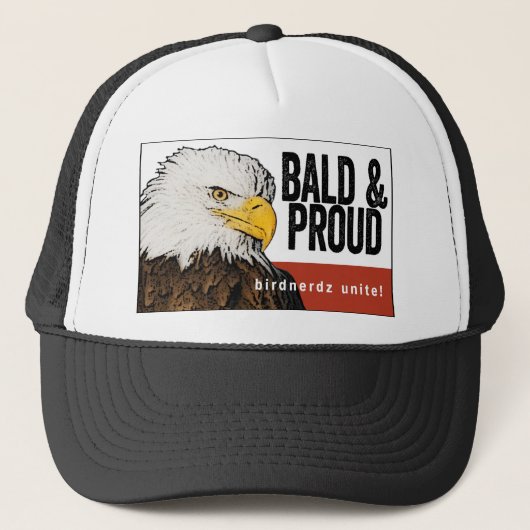 Bald Eagle "Bald & Proud" Trucker Hat Pet (Voorkant)
