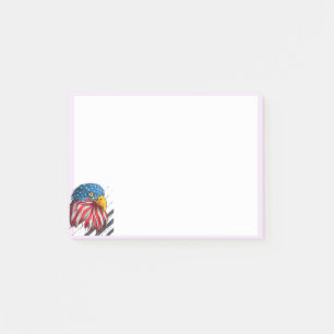 Bald Eagle Bird USA Flag Crying Patriotic America Post-it® Notes