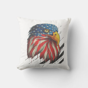 Bald Eagle Bird USA Flag Crying Patriotic Kussen