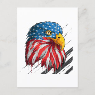 Bald Eagle Bird USA Flag Crying Symbol Briefkaart