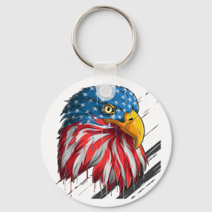 Bald Eagle Bird USA Flag Crying Symbol Sleutelhanger