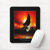 Bald Eagle & Burning Forest Fire Mousepad Muismat (Met muis)