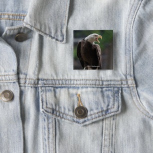 Bald Eagle Calling Vierkante Button 5,1 Cm