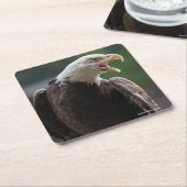 Bald Eagle Calling Vierkante Kartonnen Onderzetter (Schuin)