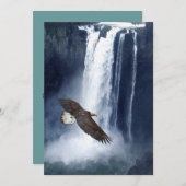 Bald Eagle & Cascades Cartes d'invitation (Devant / Derrière)