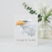 Bald Eagle Courage & Freedom aanpasbaar Briefkaart (Staand voorkant)