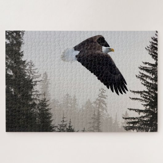 Bald Eagle die door de mist trekt Legpuzzel (Horizontaal)