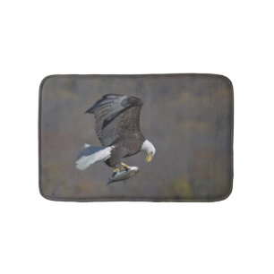 Bald Eagle die naar een vis staart Badmat