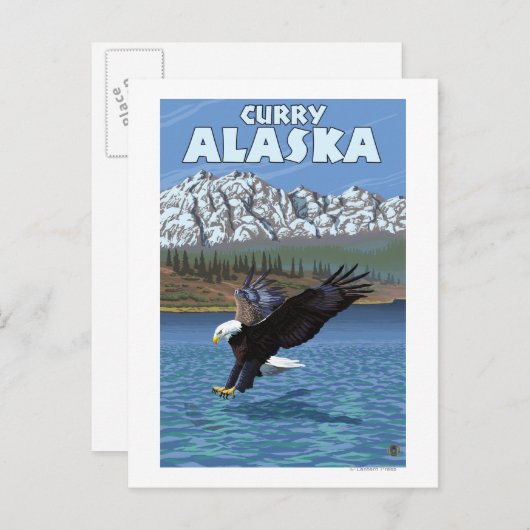Bald Eagle Diving - Curry, Alaska Briefkaart (Voorkant / Achterkant)