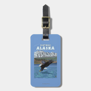 Bald Eagle Diving - Katmai, Alaska Bagagelabel