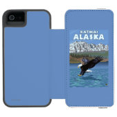 Bald Eagle Diving - Katmai, Alaska Incipio iPhone Portemonnee Hoesje (Agenda Open)