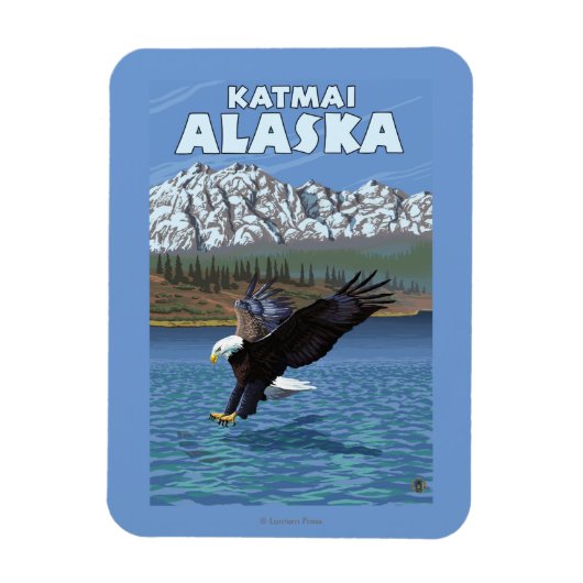 Bald Eagle Diving - Katmai, Alaska Magneet (Verticaal)