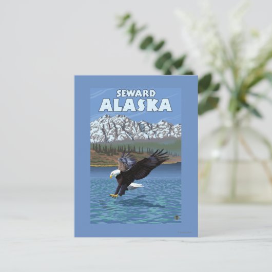 Bald Eagle Diving - Seward, Alaska Briefkaart (Staand voorkant)