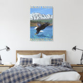 Bald Eagle Diving - Skagit Valley, Washington Canvas Afdruk (Insitu (Slaapkamer))