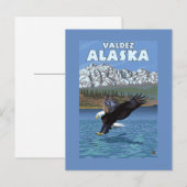 Bald Eagle Diving - Valdez, Alaska Briefkaart (Voorkant / Achterkant)