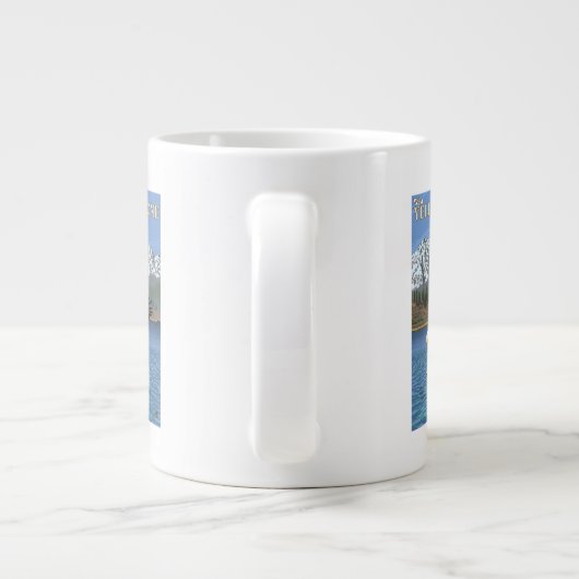 Bald Eagle Diving - West Yellowstone, MT Extra Grote Beker (Achterkant)