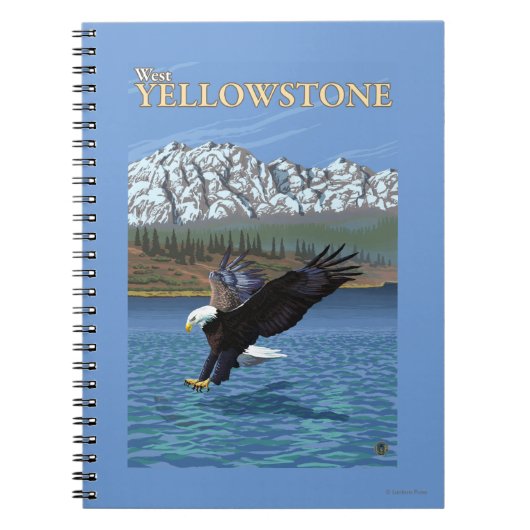 Bald Eagle Diving - West Yellowstone, MT Notitieboek (Voorkant)