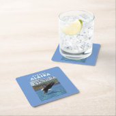 Bald Eagle Diving - Wrangell, Alaska Vierkante Kartonnen Onderzetter (Insitu)