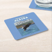 Bald Eagle Diving - Wrangell, Alaska Vierkante Kartonnen Onderzetter (Schuin)