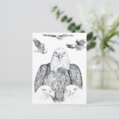 Bald Eagle Drawing Briefkaart (Staand voorkant)