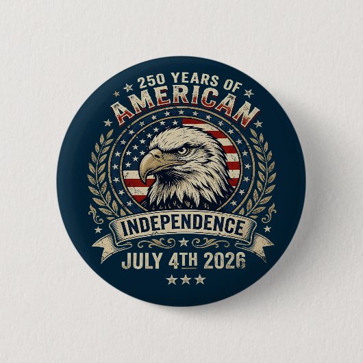 Bald Eagle Emblem 250 Years of America Blue Button (Voorkant)