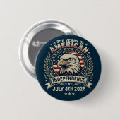 Bald Eagle Emblem 250 Years of America Blue Button (Voorkant /achterkant)