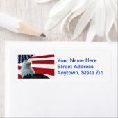 Bald Eagle en American Flag Adresetiketten Etiket (Insitu)