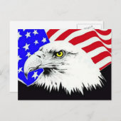 Bald Eagle en American Flag Briefkaart (Voorkant / Achterkant)
