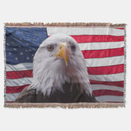 Bald eagle en American Flag Deken