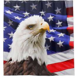 Bald Eagle en American Flag Shower Curtain Douchegordijn