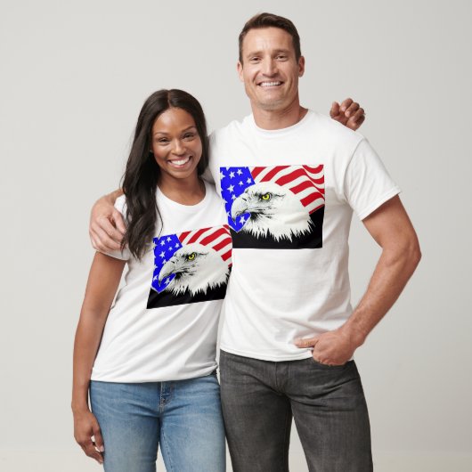 Bald Eagle en American Flag Unisex T-shirt (Unisex)