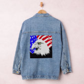 Bald Eagle en Amerikaanse vlag Vrouwen Denim Jacket (Hangar)