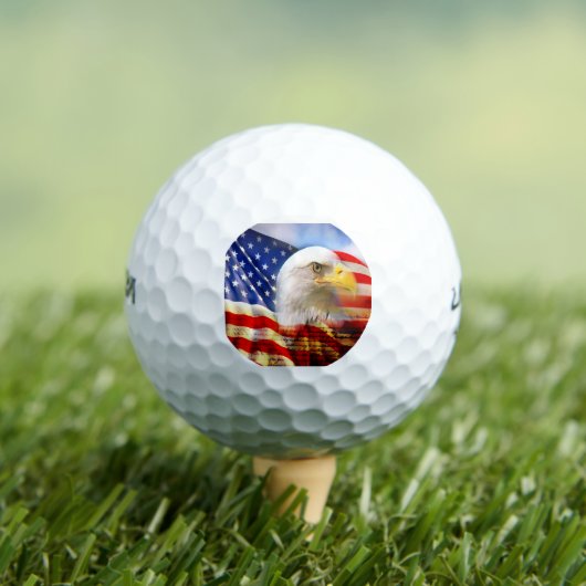 Bald Eagle en de Amerikaanse vlag Golfballen (Insitu Shirt)