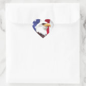 Bald Eagle en de Amerikaanse vlag Hart Sticker (Tas)
