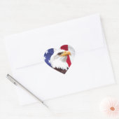 Bald Eagle en de Amerikaanse vlag Hart Sticker (Envelop)