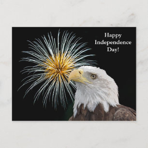 Bald Eagle en Fireworks Briefkaart