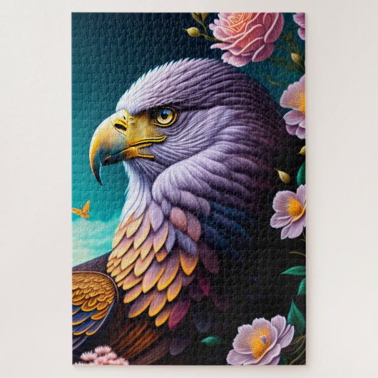 Bald Eagle en Flowers Legpuzzel (Verticaal)